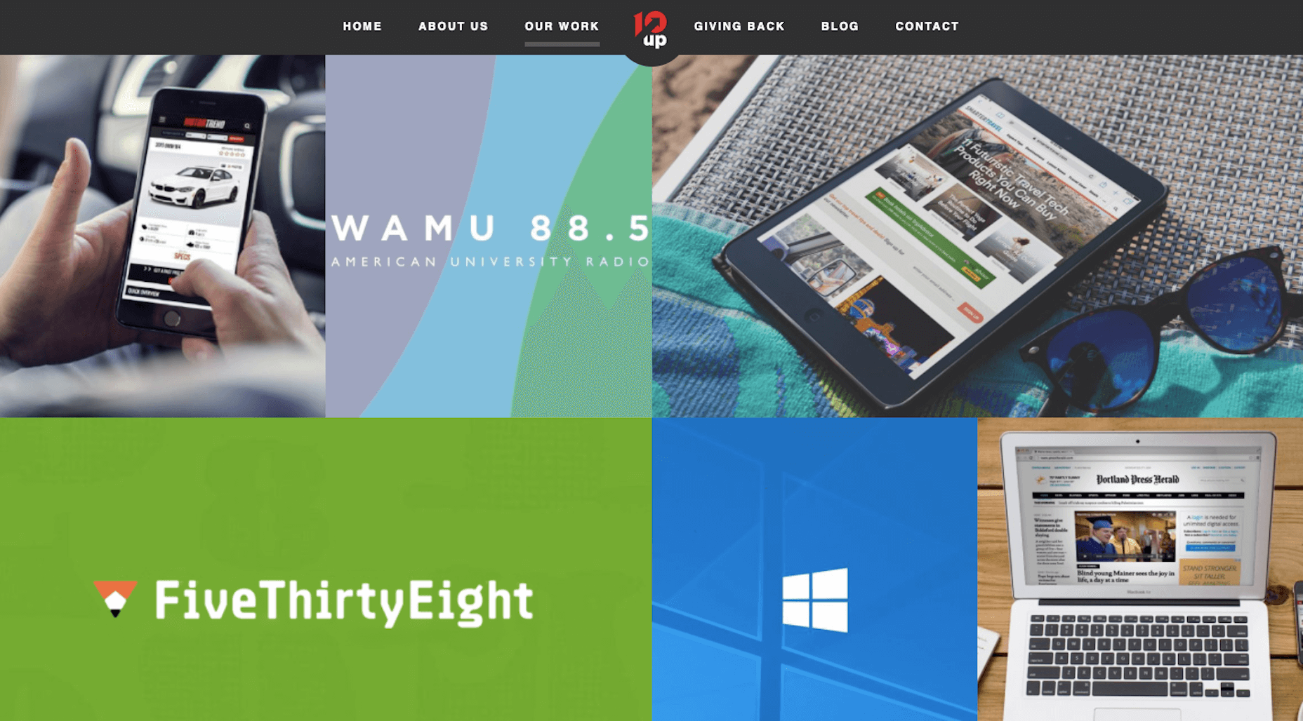 10up agency's portfolio website in 2019