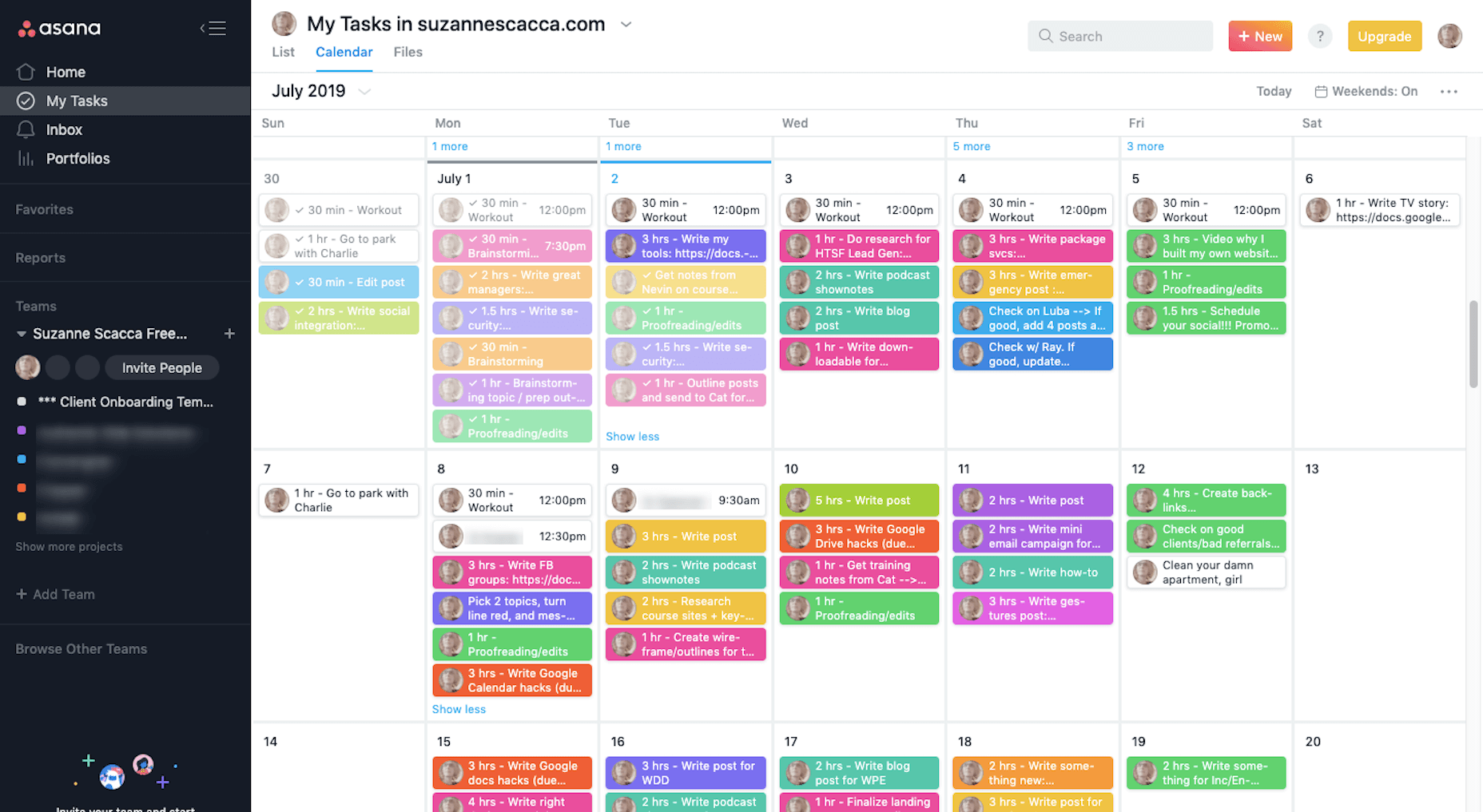 Asana Tasks