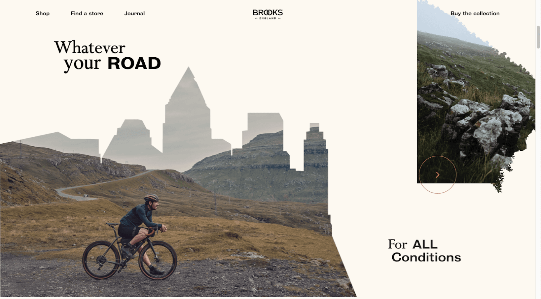 Ecommerce trends - calmer color palettes like the one used by Brooks England