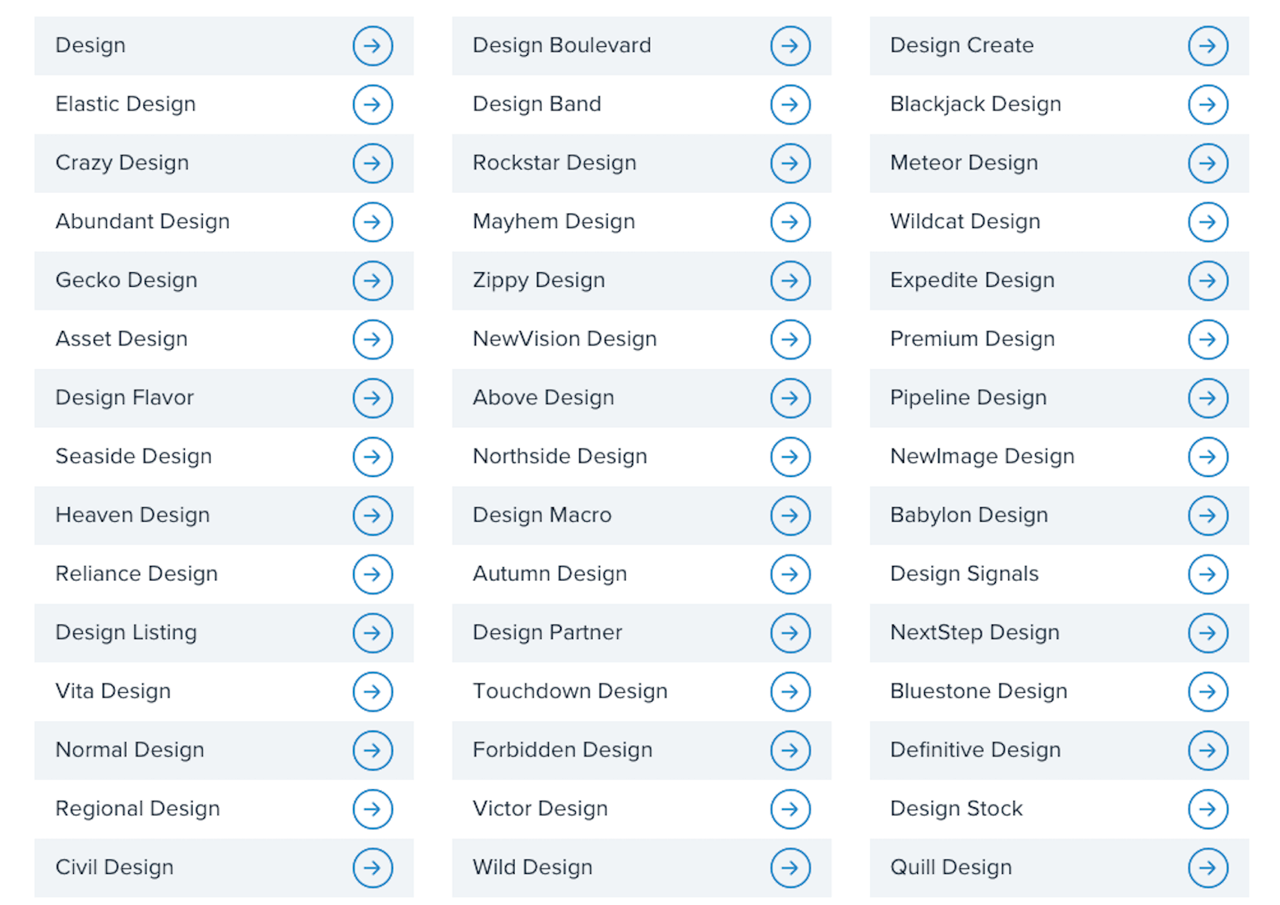 An example of "design" business names that come from a business name generator