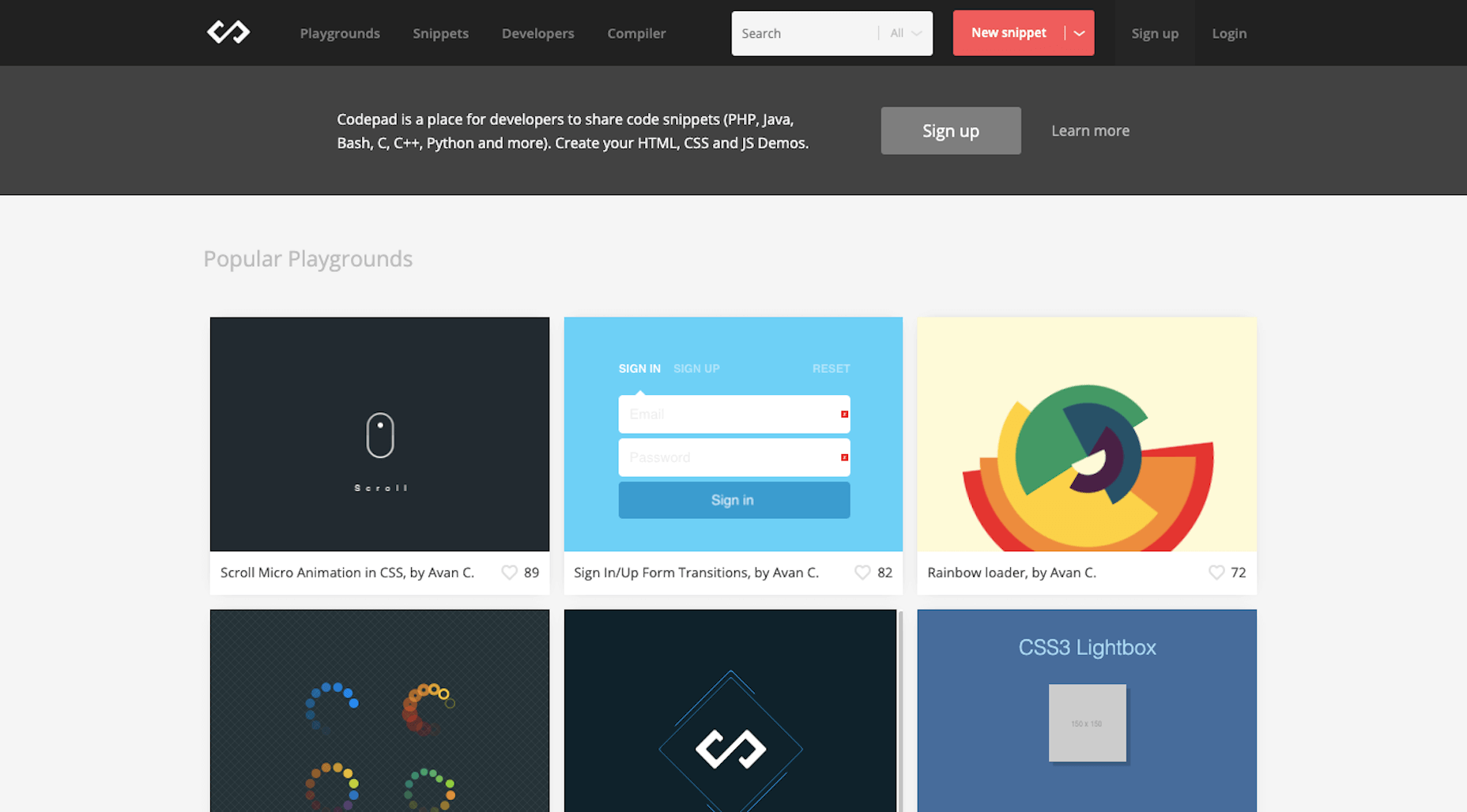 Codepad Playgrounds
