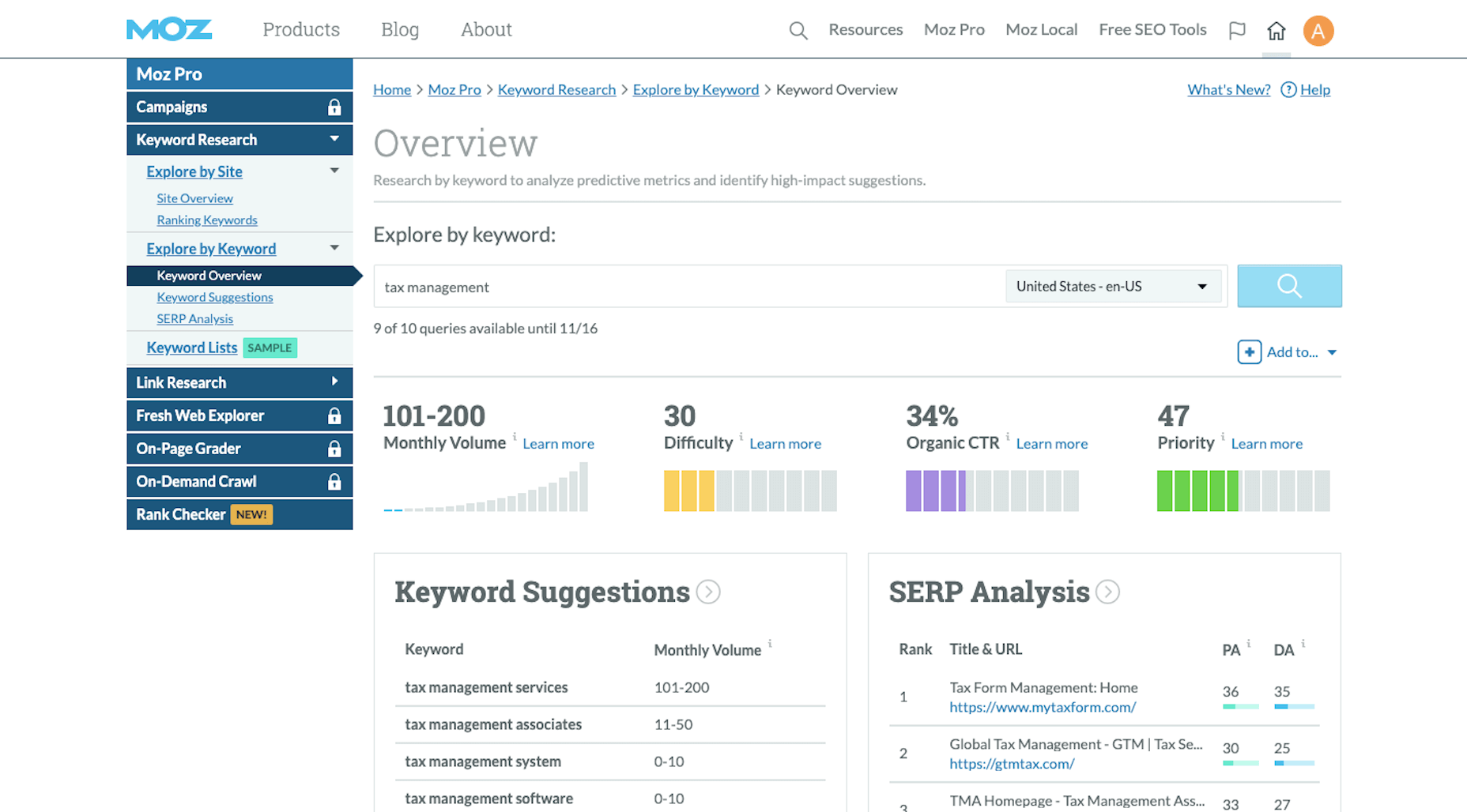 Moz - one of the best SEO Tools for web designers