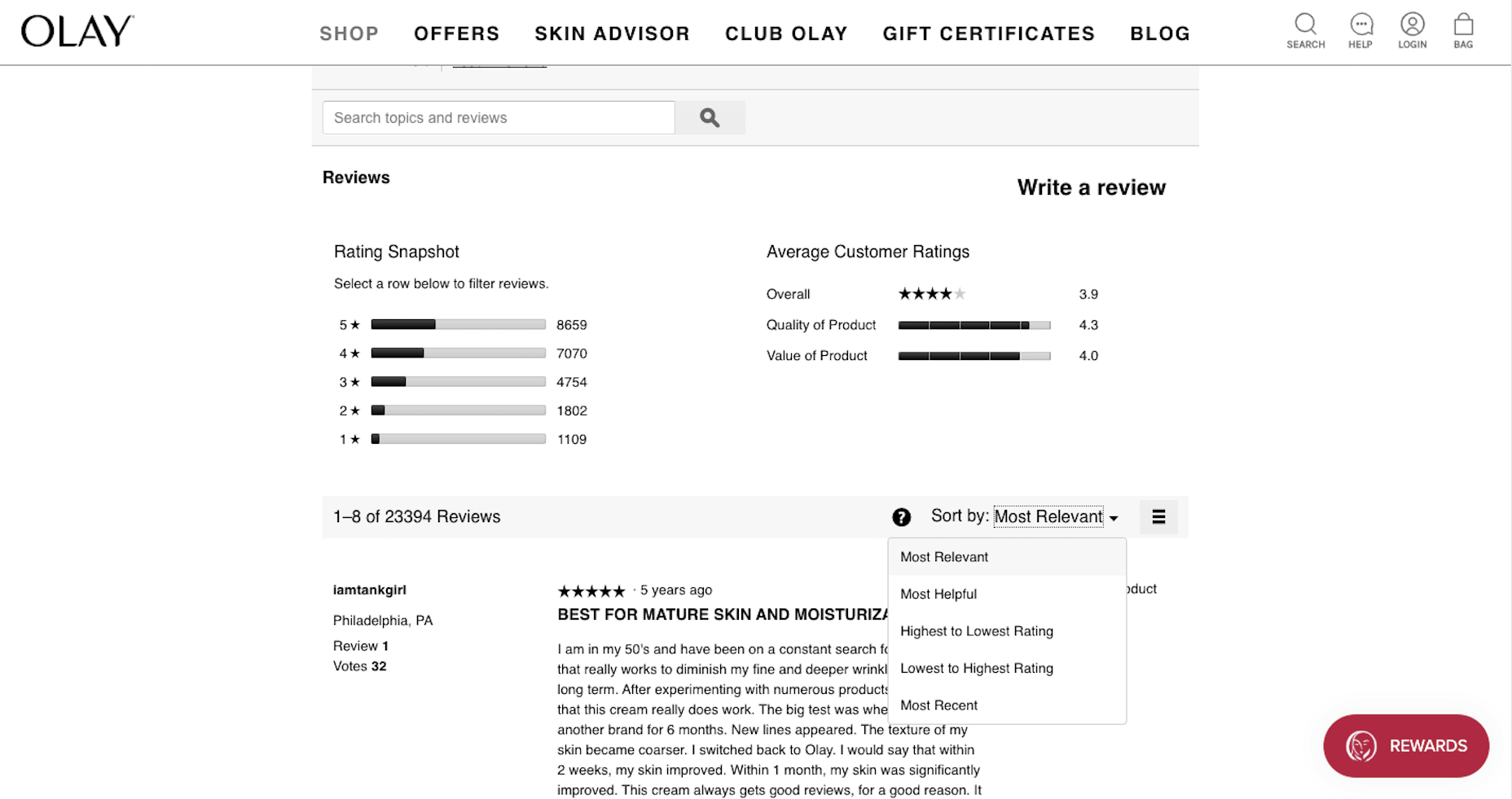 Olay - Customer Reviews