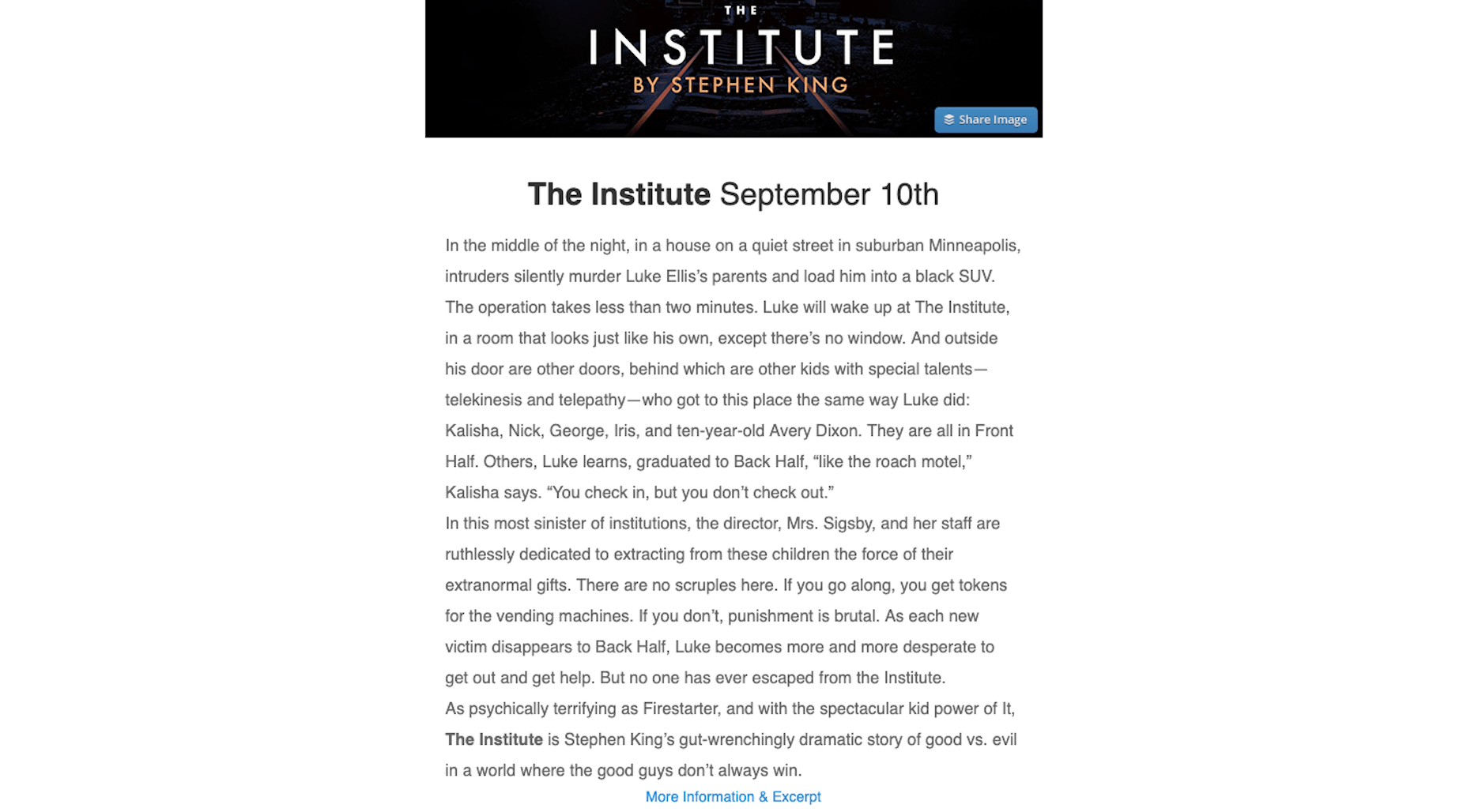 Stephen King Newsletter
