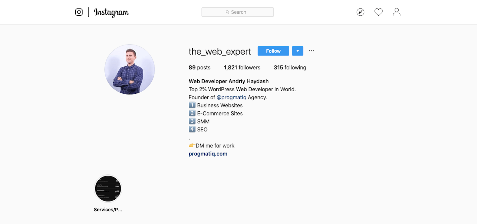 The Web Expert Profile
