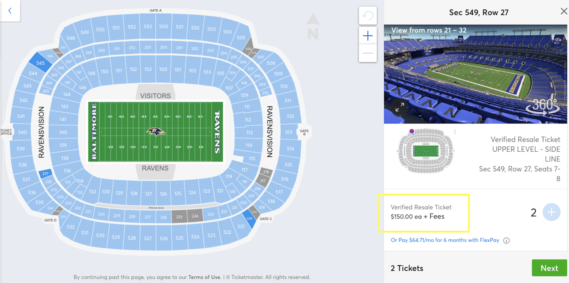 Ticketmaster - Fees
