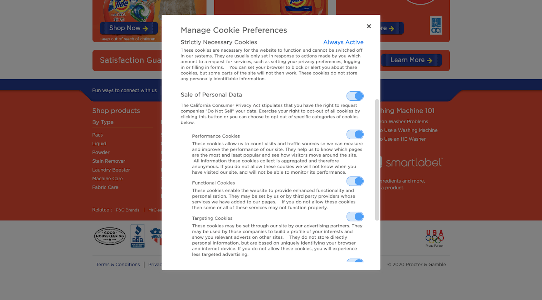 Tide - User Cookie Preferences