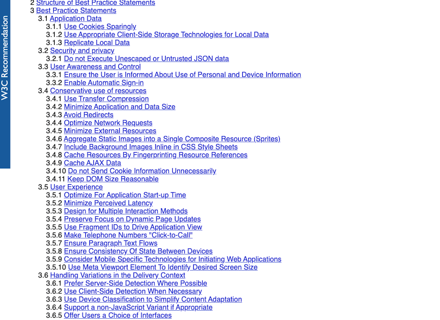 W3C Mobile Recommendations